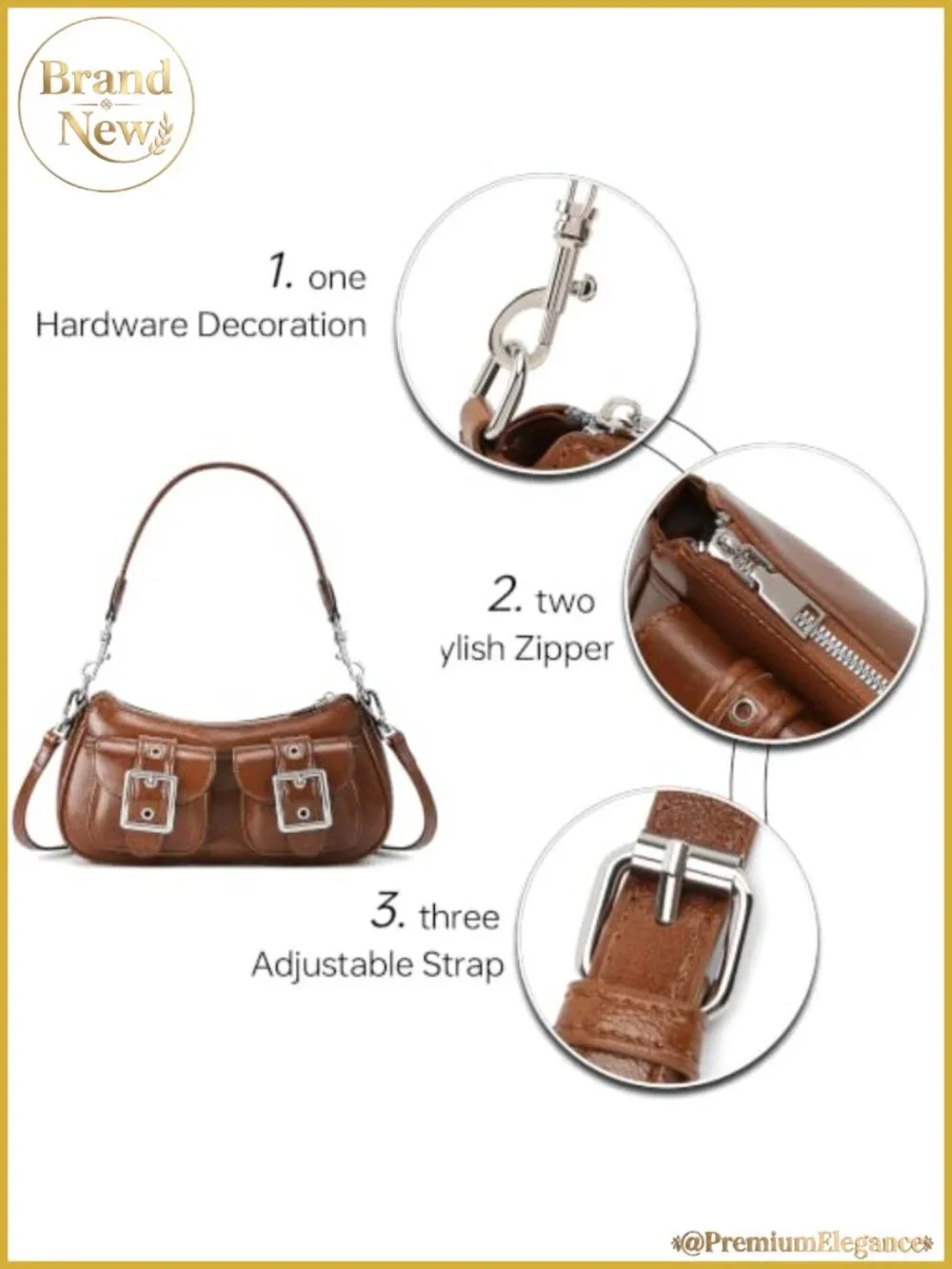 Faux Leather Shoulder Hobo Purse Crossbody Bag with Detachable Strap